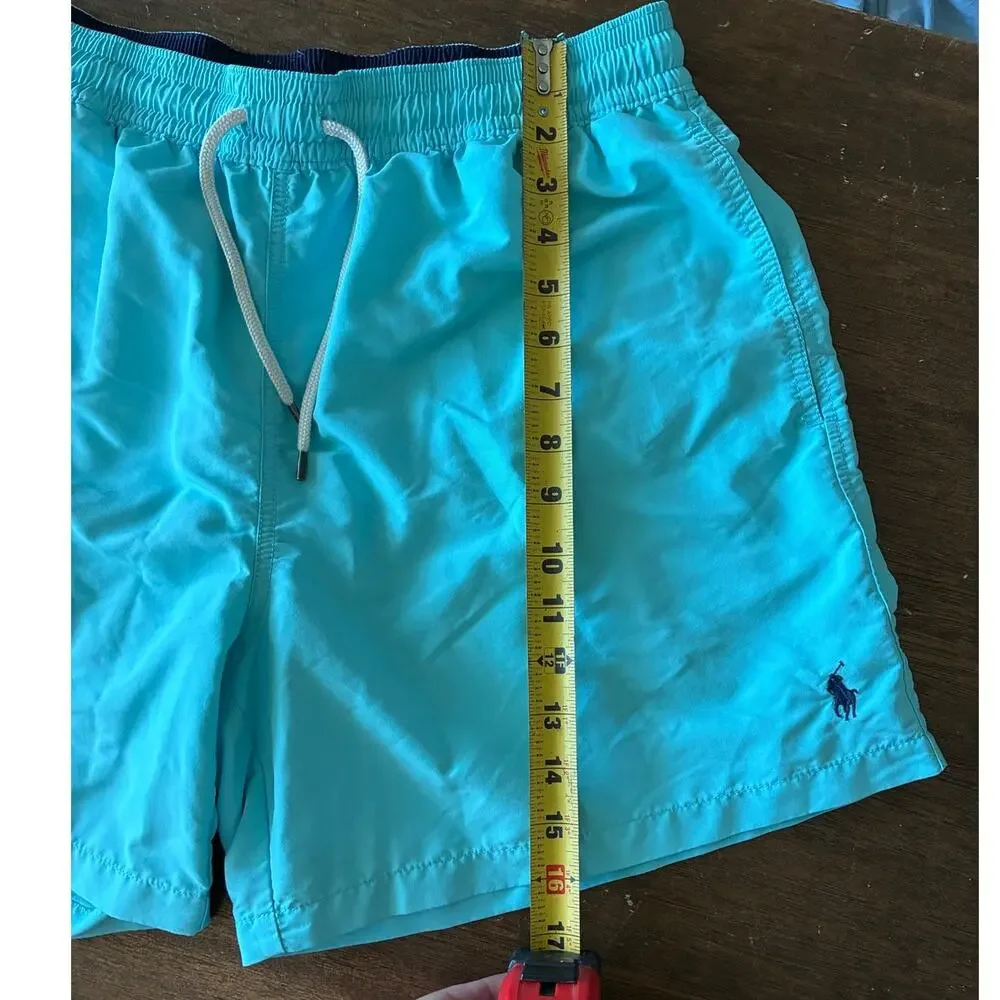 Polo Ralph Lauren Mens XL Teal Swim Trunks Shorts Mesh Lined Pony Logo 5 In